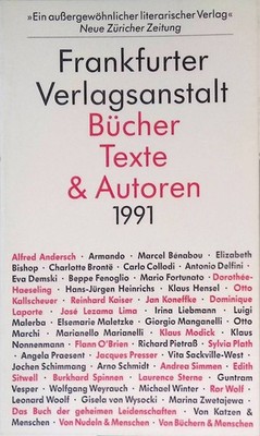 Frankfurter Verlagsanstalt : Bücher, Texte & Autoren 1991.