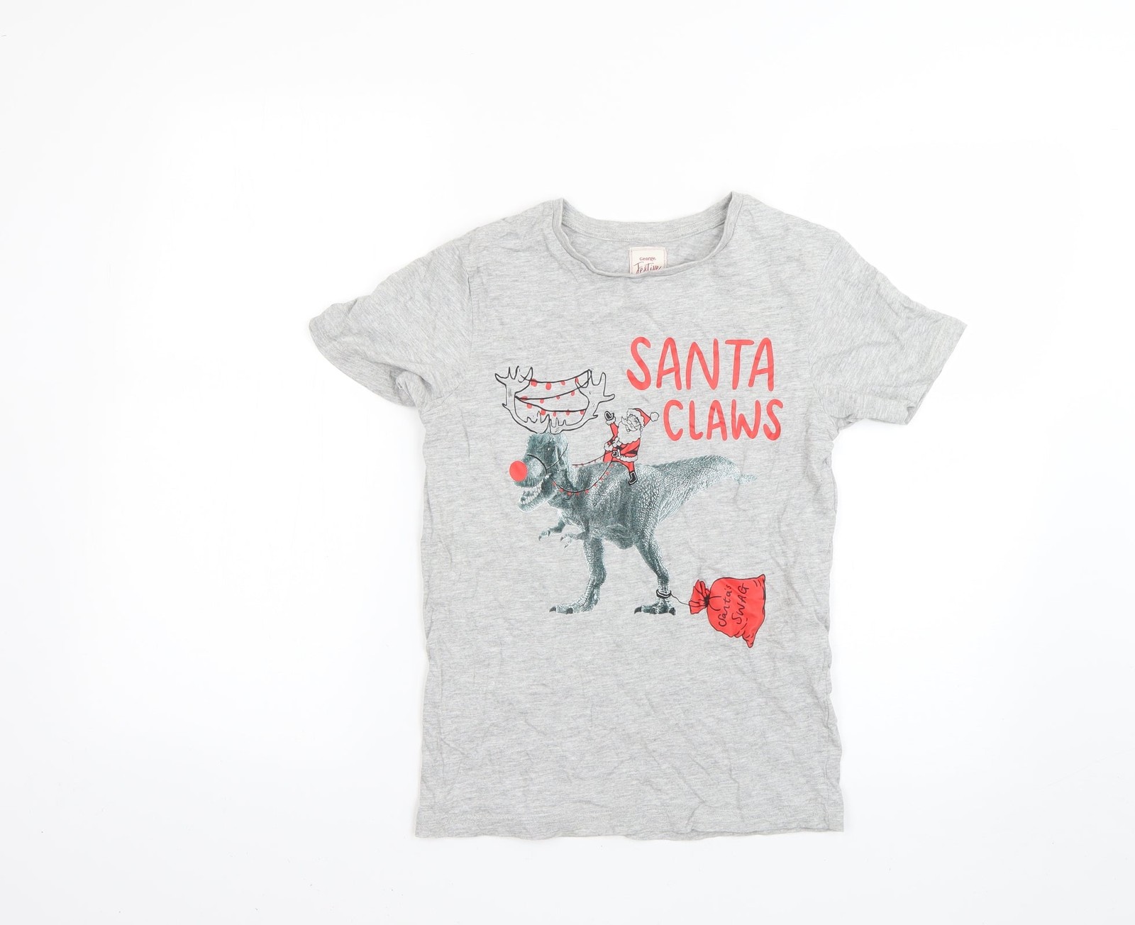 Boys UK Size 10-11 Years George Grey Basic T-Shirt