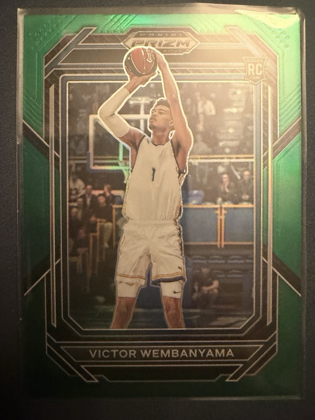 2023-24 Panini Prizm Draft Picks Victor Wembanyama #2 Green Prizm Rookie NCAA