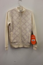 Sunice Golf Windstopper Sweater Ladies Small Off White Argyle Academia Preppy
