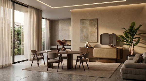 Elegante Essgruppe Mit Esstisch Und 4X StüHle Modernen Design Esszimmer-image
