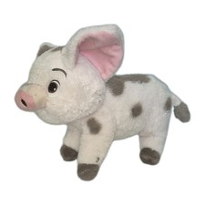 Disney PUA Moana Pet Pig White Gray 10in Soft Plush Pink Inner Ears Snout