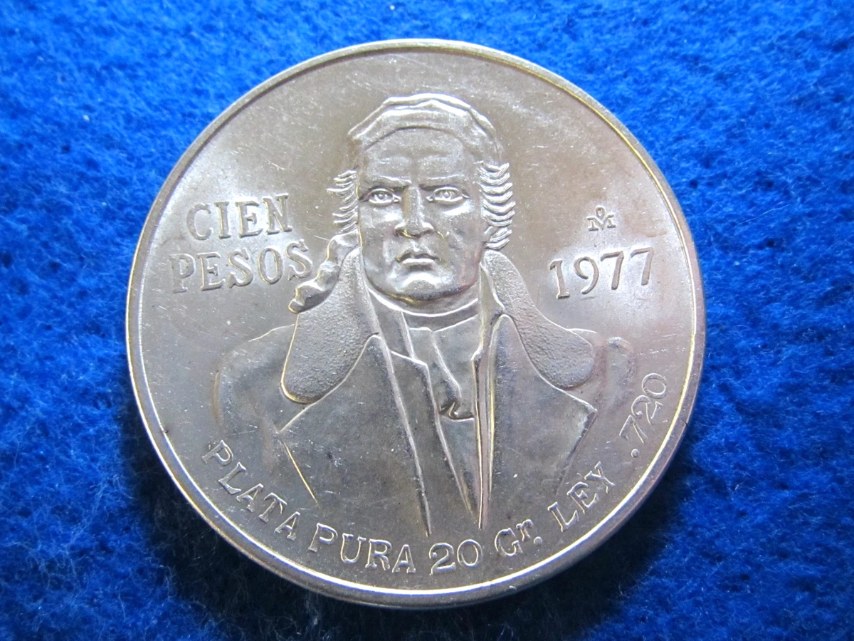 Uncirculated 100 Pesos Denomination 1977 Mexican Coins (1905-Now