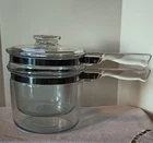 PYREX FLAMEWARE 1.5 Qt Double Boiler 3-Pc Set_#6283 With Lid Vintage