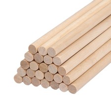 Wood Dowel Rods Wooden Dowels for Crafts 3/8 x 15 Inch, 25 PCS Wooden Sticks ...