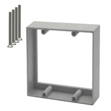 3/4” Double Gang Receptacle Outlet Box Extender,Gray Electrical Outlet Extender