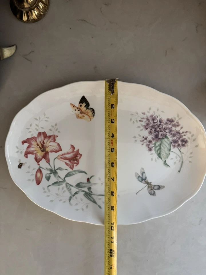 Lenox Butterfly Meadow Oval Flutter Serving Tray 14 3/8” - Image 2 of 4