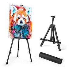 Art Painting Artist Easel Stand, Portable Adjustable Aluminum Black - 1pack