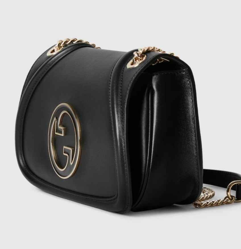 NEW Gucci Blondie Medium Shoulder Black Leather Bag | eBay