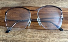 Vintage Tura Eyeglass Frames Model 450 Semi Rimless Leather  Bronze W/ Case