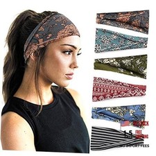 6 Pack Headbands for Women, Boho Wide Head Bands  Hair Accessories Flower 3