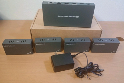 HDMI Extender Splitter 1x4, 1080P@60Hz, Extending 165ft (50m) Length (HTS0104)
