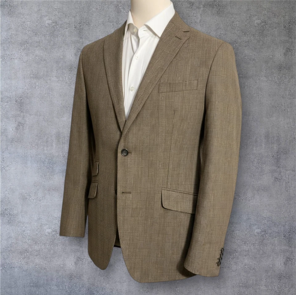 Blazer abrigo deportivo BANANA REPUBLIC ajuste a medida para hombre 42R chaqueta de dos botones a cuadros Foto 4 de 4
