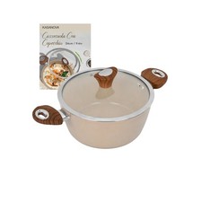 Casseruola 24 cm coperchio taupe New Ceramic beige