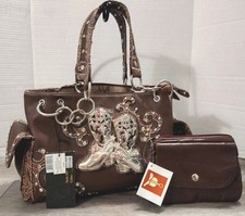 Cowgirl Trendy Western Style Conceal  Carry Handbag Purse W/Zip Wallet NWT