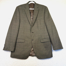 Lauren Ralph Lauren Blazer Mens 42L Brown Houndstooth Wool Two Button Jacket