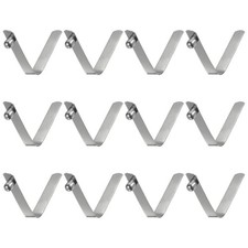 12pcs 40x6.3mm Single Button V-Shaped Paddle Snap Spring Clips Solid Head
