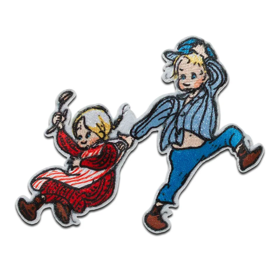 MONO-QUICK GMBH Michel aus Lönneberga mit Ida - Aufnäher, Bügelbild, Größe: 5,6 x 7,7 cm