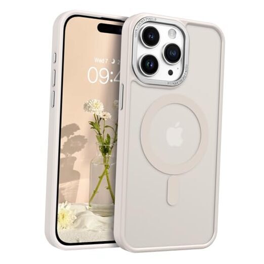 for iPhone 15 Pro Max Phone Case,iPhone 15 Pro Max Magnetic Case Light Grey