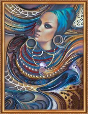 Bead Embroidery Kit "Colors of Africa" size 11.8"x15.7" / 30.0x40.0 cm