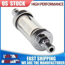 Chrome Glass Clearview Fuel Filter Car Gas 38 Inout For Chevy Ford Hot Dog Us