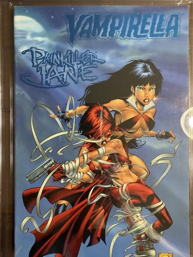 Vampirella Painkiller Jane #1 CGC 9.2 Blue Foil 1:100 COA Quesada Leonardi Art 1 - 第 5/14 張圖片