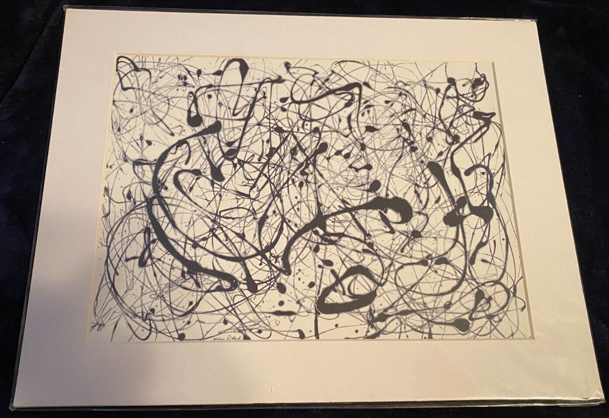 New JACKSON POLLOCK McGaw Graphics Print Number 14: Gray 11x14