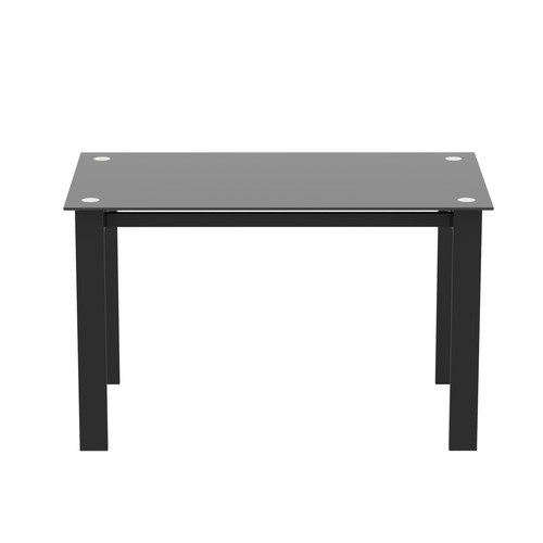 Modern tempered glass black dining table, - Picture 2 of 9