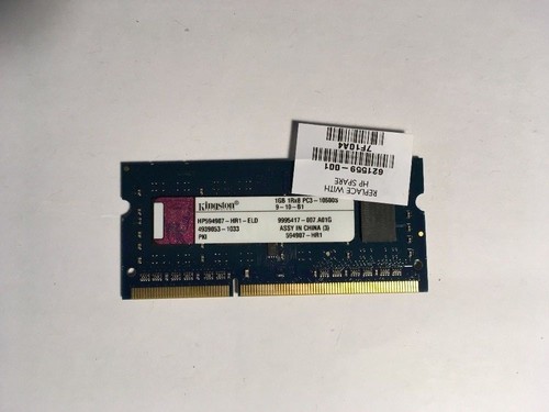 Kingston HP594907-HR1-ELD 1GB 1Rx8 PC3 -10600S 4939053-1033 PKI 9995417-007.A01G - Picture 10 of 12