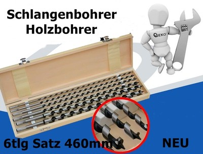 Schlangenbohrer Satz 6 tlg Holzbohrer 230 mm Bohrer Set 6 - 20 mm Schlangenbohrer Satz 6 tlg Holzbohrer 230 mm Bohrer Set 6 - 20 mm