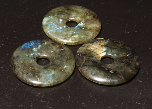 Edelstein Donuts A-L 20 30 40 50 mm für Lederband Kette Pi Scheibe Steinschatz - Bild 241 von 273