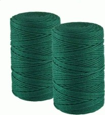 3mm Dark Green Cotton Macrame Cord Rope 2 Spools 438 yds. Crochet Knitting