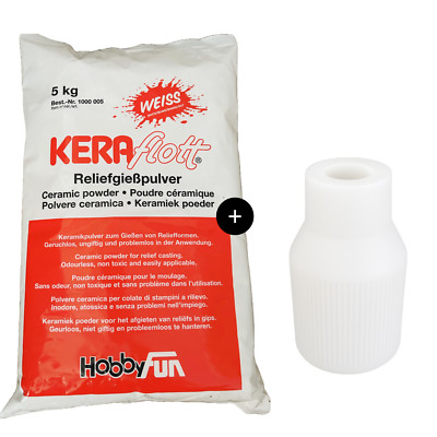 KERAflott 5kg mit Silikonform (auswählbar) der Marke HobbyFun Reliefgießpulver