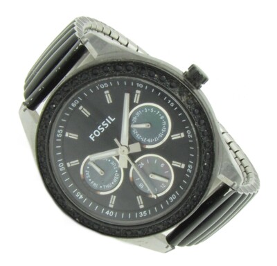 Fossil Damen Armbanduhr Perlmutt Kristall Chrono Datum ES-2954