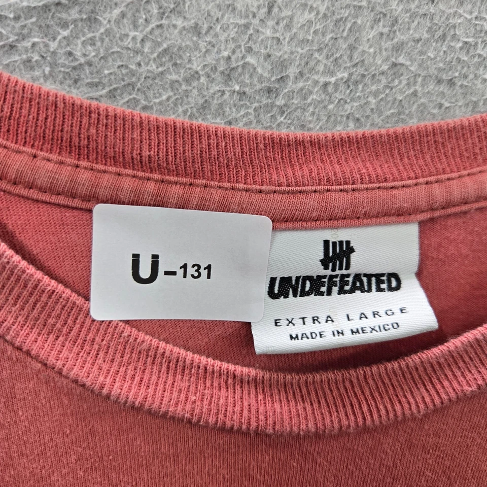 Undefeated Men Shirt XL Red UND Graphic Crew Neck Short Sleeve 5 Strike READ - Image 2 of 4