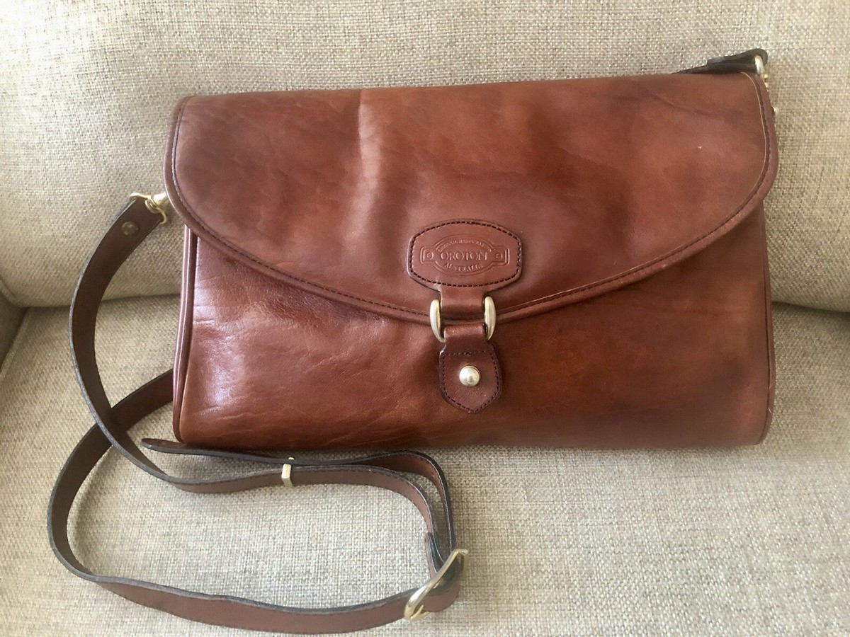 Vintage Oroton Cowhide Leather Front Flap Crossbody/Clutch Bag