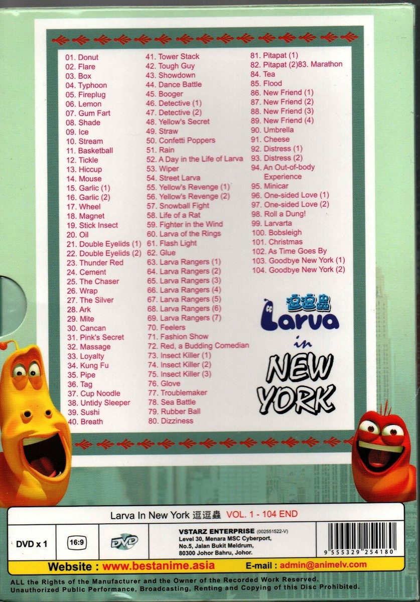 Kids Cartoon DVD Larva In New York Vol.1-104 End | eBay