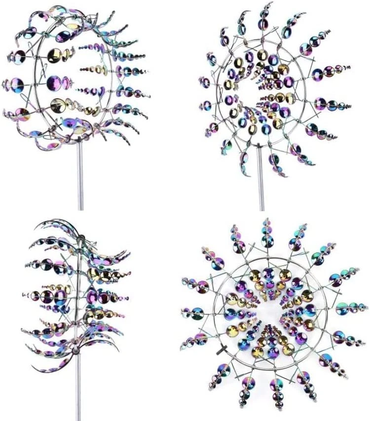 3D Windmill Kinetic Metal Sculpture Wind Spinner Yard Garden Outdoor Decoration - Image 3 of 4