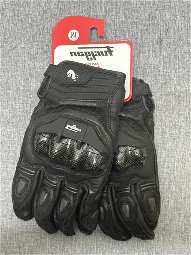 Motorcycle Gloves Black Racing Genuine Leather Motorbike White Road Riding Glove - Picture 21 of 29