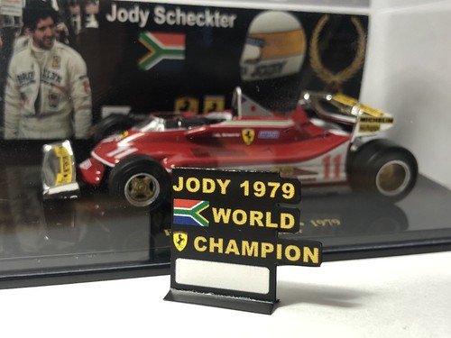 Pitboard 1:43 (Pizarra F1) / Jody Scheckter (Ferrari) 1979 / World Champion - Imagen 1 de 3