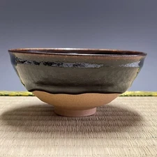 A193 : Japanese Pottery Chawan Matcha Tea Bowl Sado Tea Ceremony Vintage