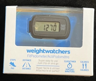 Weight Watchers Fit Pedometer Calculates Steps Distance Clock Timer Calories New