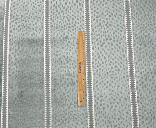 BRUNSCHWIG & FILS SALVATOR VELVET MIST BLUE EXCLUSIVE FABRIC REM 20" LONG X 51"W - Picture 4 of 6