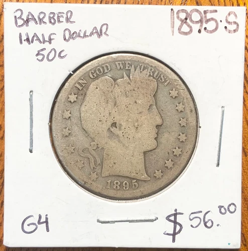 1895-S United States Barber Half Dollar 50c Coin