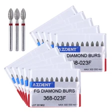 10pcs/Kit AZDENT Dental Diamond Burs Football #368-023F #379-023F Friction Grip