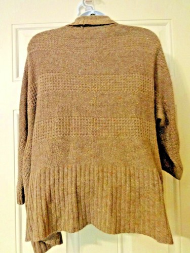 Cato Swing Cardigan Open Front Sweater Light Brown Tan Size Large 12/14 - Picture 4 of 4