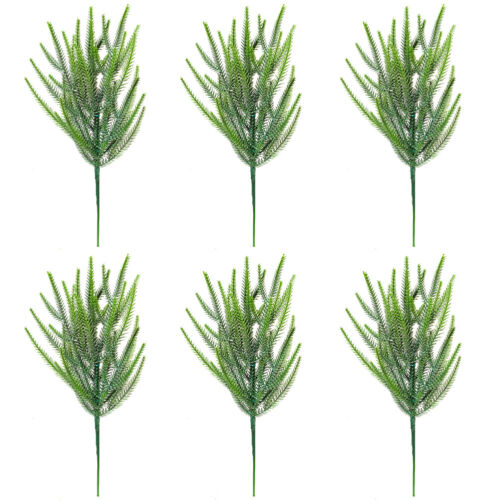 6Pcs Faux Pine Leaves 45cm Artificial Cedar Branches for Xmas Tree DIY Ornament - Picture 4 of 15