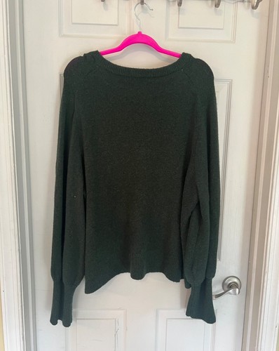 Suéter para mujer Madewell verde mezcla de acrílico/lana cuello en V talla 3X nuevo con etiquetas - Imagen 6 de 9