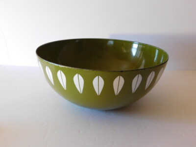 れ*様 ☆Cathrineholm / Lotus / グリーンボウル / 11 RARE Vintage Cathrineholm MCM Green White Lotus Enamelware Bowl 11