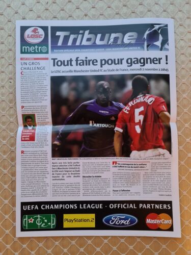 LOSC LILLE v MANCHESTER UNITED  CHAMPIONS LEAGUE  2nd NOV 2005 MAN UTD 2005-2006 - Picture 1 of 3
